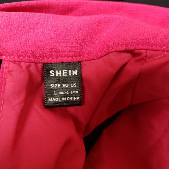 Women’s Shein Fuchsia High Neck Tie Swing Dress Size L NWOT - Picture 5 of 10